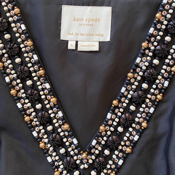 6 Kate Spade Fit Flare silk beaded dress embellish - Picture 6 of 7